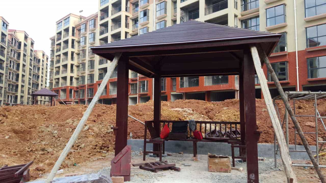 湖南防腐木四角亭